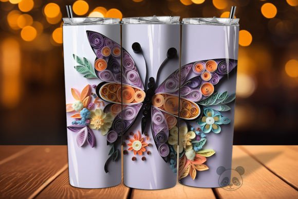 3D Butterfly Quilling Tumbler Wrap