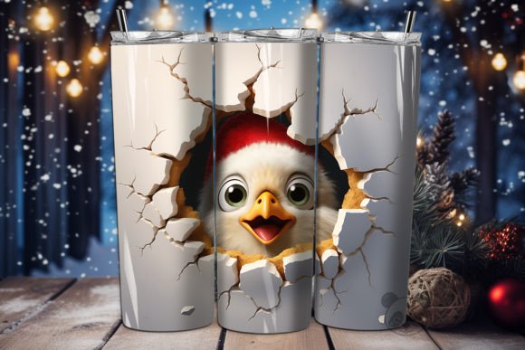 3D Chick Tumbler Wrap Sublimation Design