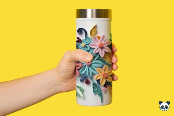 3D Floral Paper Quilling Tumbler Wrap: A Guide to Digital Sublimation Design