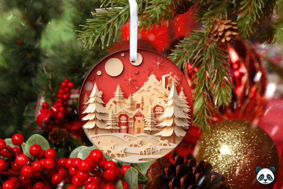 3D Presents Christmas Ornament Design