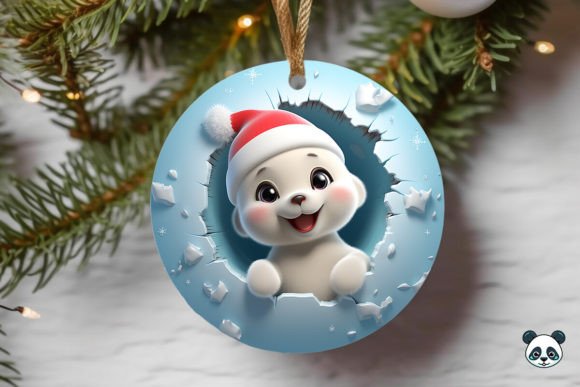 Charming Baby Seal 3D Christmas Ornament Design