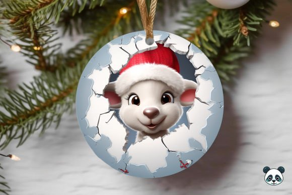 Charming Lamb 3D Christmas Ornament Design