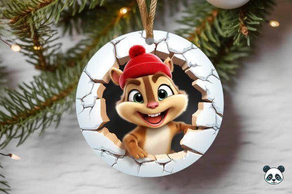 Chipmunk 3D Christmas Ornament Design