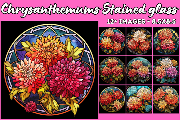 Chrysanthemums Stained Glass: Elevating Your Creative Projects with Digital Artistry