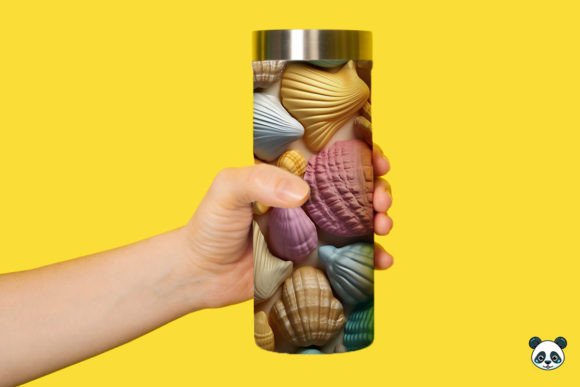Colorful 3D Seashell Tumbler Wrap PNG 8: A Design Evaluation