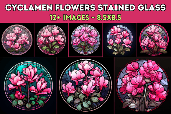 Cyclamen Flowers Stained Glass: Integrating Digital Art Assets into Creative Workflows