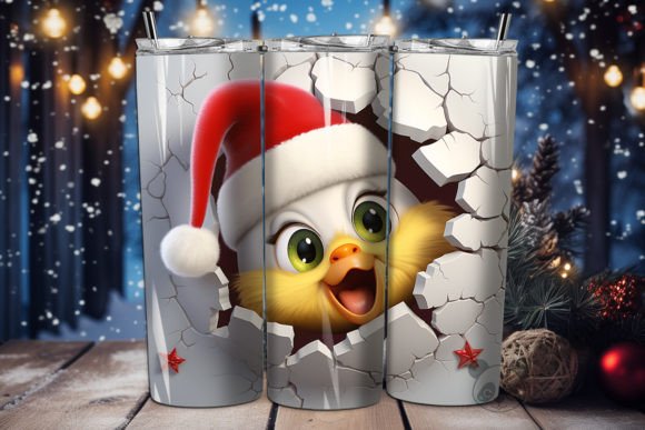 Elevate Your Craft with the 3D Chick Tumbler Wrap Sublimation Design