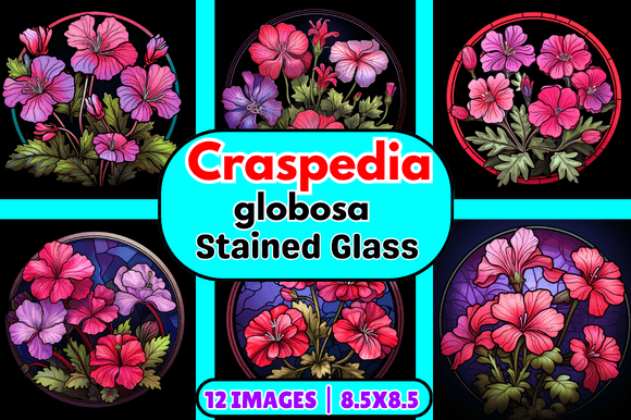 Elevate Your Creative Projects with Craspedia Globosa Stained Glass Digital Art