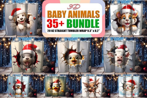 Elevate Your Holiday Craft Business with the X-mas Baby Animals Tumbler Wrap Bundle
