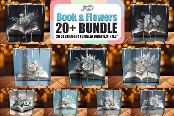 Elevate Your Sublimation Projects with the 3D Book with Flowers Tumbler Wrap Bundle