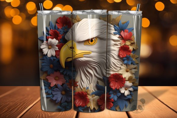 Elevate Your Sublimation Projects with the Patriotic Eagle 3D Tumbler Wrap Png 36