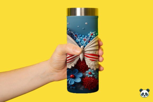 Elevating Patriotic Crafts with a 3D Butterfly 4th of July Tumbler Wrap