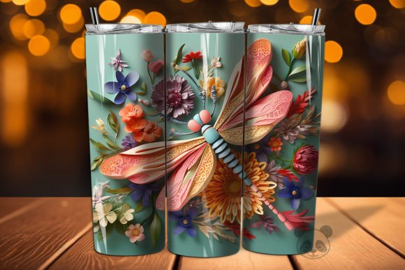 Evaluating the 3D Dragonfly Tumbler Wrap PNG for Sublimation Projects