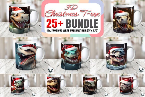 Evaluating the Christmas T-Rex 3D Mug Wrap Bundle for Sublimation Projects