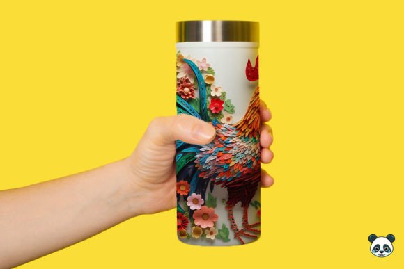 Evaluating the Colorful 3D Rooster Tumbler Wrap PNG for Sublimation Projects