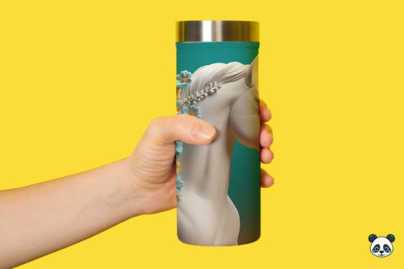 Evaluating the White Horse 3D Tumbler Wrap PNG for Sublimation Projects