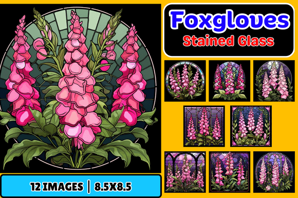 Foxgloves Stained Glass: Digital Art Guide