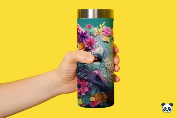 Mastering Sublimation with the 3D Wolf and Flower Tumbler Wrap PNG Design