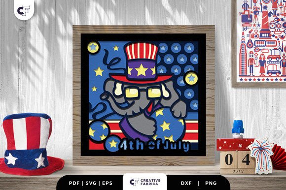 Patriotic Elephant 3D Shadow Box SVG: A Guide to Flawless Independence Day Crafts