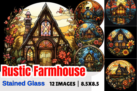 Rustic Farmhouse Stained Glass: Elevating Your Creative Projects with Digital Charm
