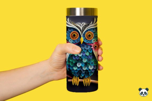 Transform Your Sublimation Projects with the 3D Owl Paper Quilling Tumbler Wrap PNG