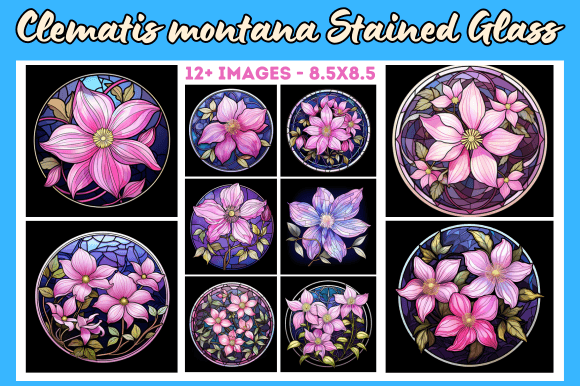 Transforming Crafts with Clematis Montana Stained Glass Digital Art