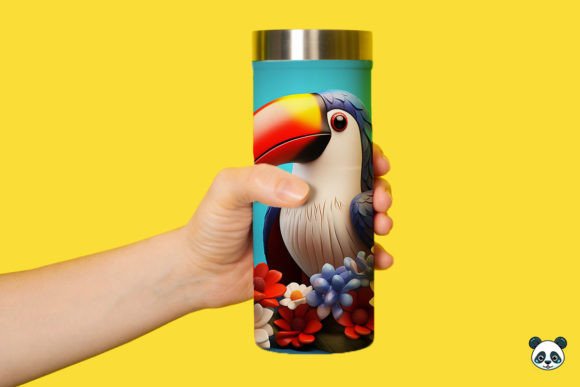Unleashing Creativity with the Patriotic 3D Toucan Tumbler Wrap PNG 2