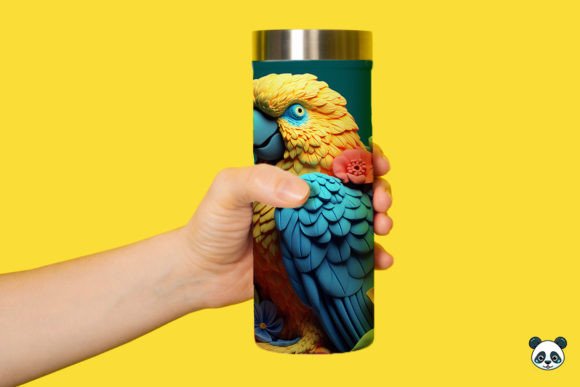 Vibrant 3D Parrot Tumbler Wrap Bundle